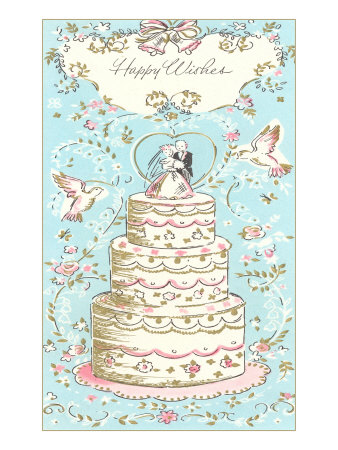 Happy Wishes Wedding Cake Giclee Print zoom view in room