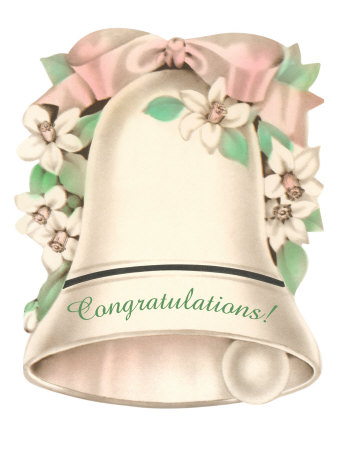 Congratulations Wedding Bell Giclee Print zoom view in room