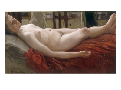 Female Nude Wife of the artist Giclee Print zoom view in room