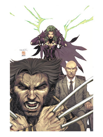 Uncanny XMen 443 Cover Wolverine Polaris and Professor X Premium Poster