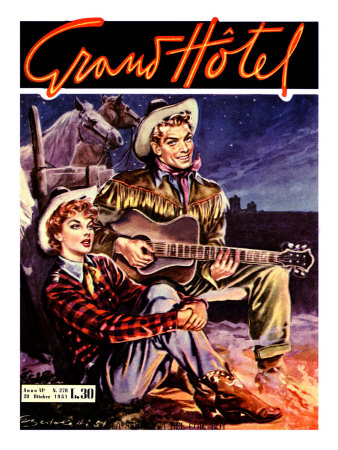 Grand Hotel, Cowboy and Cowgirl Giclee Print Grand Hotel, Cowboy and Cowgirl Giclee Print