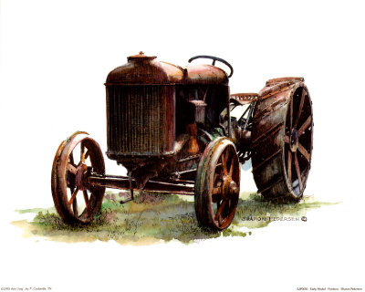 Early Model Fordson Tractor Print by Sharon Pedersen at Art.