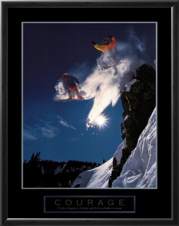 Courage - Snowboarders Framed Print Courage - Snowboarders Framed Print