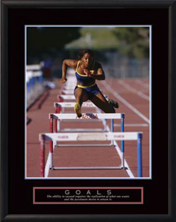 Goals - Runner Jumping Hurdles Framed Print Goals - Runner Jumping Hurdles Framed Print