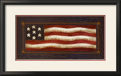 Flag with Lyrics Framed Print Flag with Lyrics Framed Print