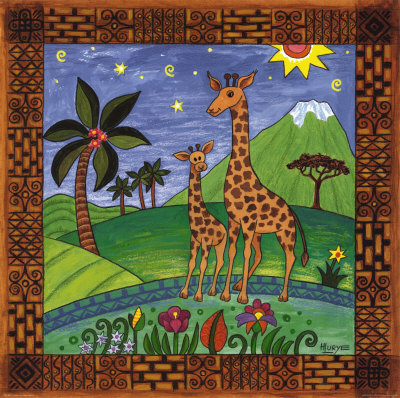 Two Giraffes Print Two Giraffes Print