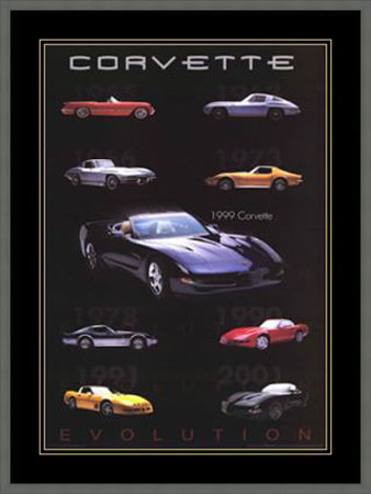 Corvette Evolution Framed Poster Corvette Evolution Framed Poster