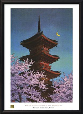 Pagoda in Moonlight Framed Print Pagoda in Moonlight Framed Print