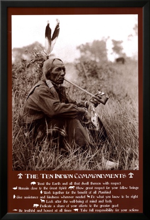 Ten Indian Commandments Framed Poster Ten Indian Commandments Framed Poster