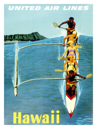 United Airlines, Hawaii Outrigger Giclee Print United Airlines, Hawaii Outrigger Giclee Print