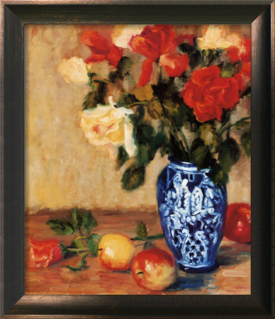 Roses in a Mexican Vase Framed Print Roses in a Mexican Vase Framed Print