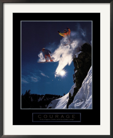Courage - Snowboarders Framed Print Courage - Snowboarders Framed Print
