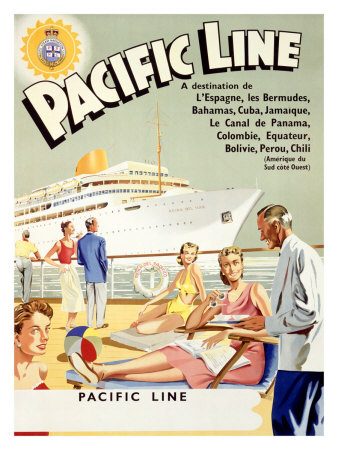 Pacific Line, Caribbean Cruise Giclee Print Pacific Line, Caribbean Cruise Giclee Print