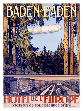 Baden Baden by Airship Hotel Giclee Print Baden Baden by Airship Hotel Giclee Print