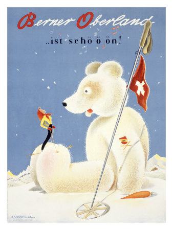 Berner Oberland Snow Ski Giclee Print Berner Oberland Snow Ski Giclee Print