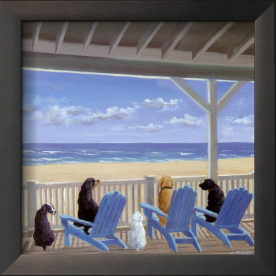 Dogs On Deck Chairs Framed Print Dogs On Deck Chairs Framed Print