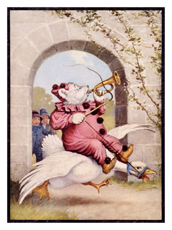 Mother Goose, Bear on a Goose Giclee Print Mother Goose, Bear on a Goose Giclee Print
