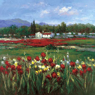 Red Flower Field Print Red Flower Field Print