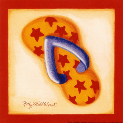 Red Flip Flop I Print Red Flip Flop I Print