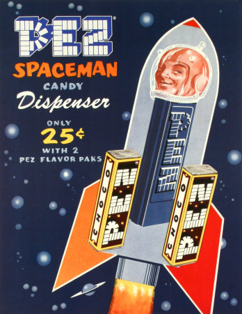PEZ Spaceman Tin Sign PEZ Spaceman Tin Sign