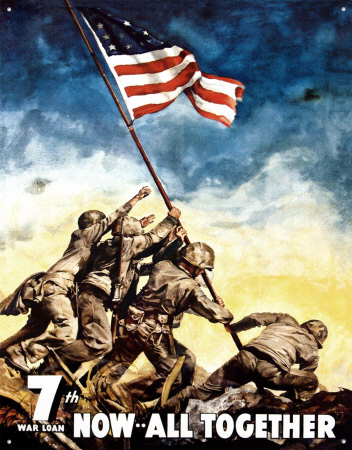 War Bonds Iwo Jima Tin Sign War Bonds Iwo Jima Tin Sign