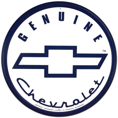 Genuine Chevrolet Tin Sign Genuine Chevrolet Tin Sign