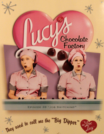 I Love Lucy Chocolate Factory Tin Sign I Love Lucy Chocolate Factory Tin Sign