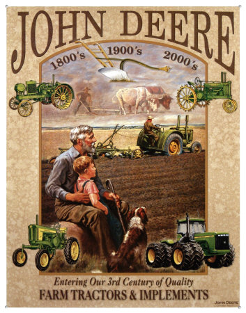 John Deere 3rd Century Tin Sign John Deere 3rd Century Tin Sign