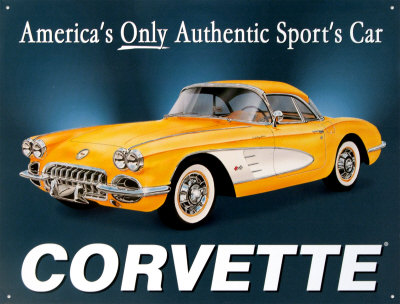 Chevy '58 Vette Tin Sign Chevy '58 Vette Tin Sign