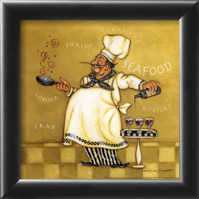 Seafood Chef Framed Print Seafood Chef Framed Print