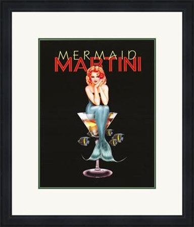 Mermaid Martini Framed Print Mermaid Martini Framed Print