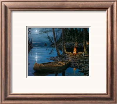 Camp Fire Canoe Framed Print Camp Fire Canoe Framed Print