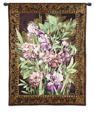 Irises and Peonies Wall Tapestry Irises and Peonies Wall Tapestry