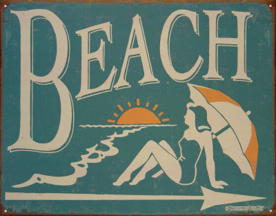 Beach Tin Sign Beach Tin Sign