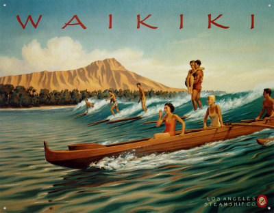 Erickson - Waikiki Surf Tin Sign Erickson - Waikiki Surf Tin Sign