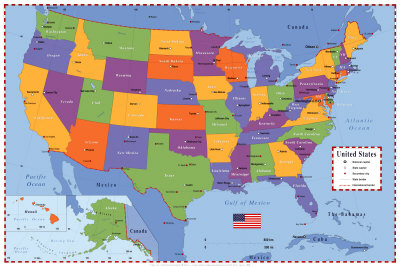 United States Map Print