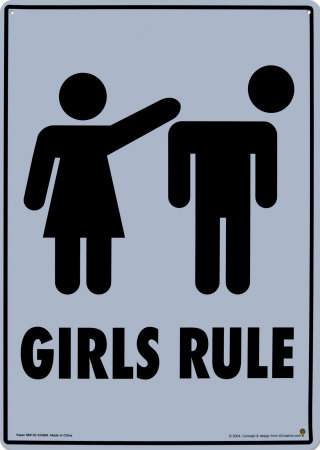 Girls Rule Tin Sign Girls Rule Tin Sign
