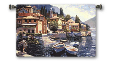 Lake Como Landing Wall Tapestry Lake Como Landing Wall Tapestry