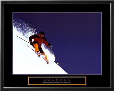 Courage - Downhill Skiing Framed Print Courage - Downhill Skiing Framed Print