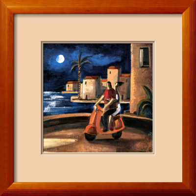 Pareja en Vespa Framed Print Pareja en Vespa Framed Print