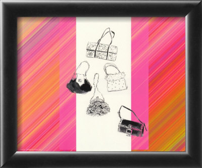 Cinq Sacs a Main avec Raies Framed Print Cinq Sacs a Main avec Raies Framed Print
