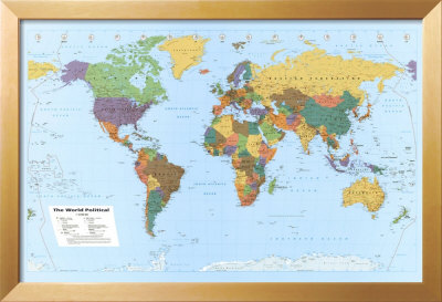 World Map Framed Poster World Map Framed Poster