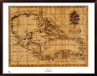 Caribbean, 1806 Framed Print Caribbean, 1806 Framed Print