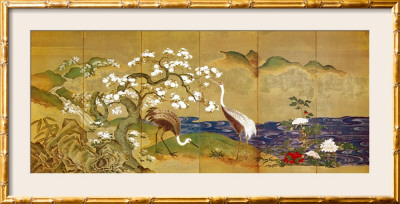 Cranes and Blossoming Trees Framed Print Cranes and Blossoming Trees Framed Print
