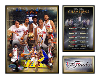 Detroit Pistons - 2004 NBA Champs Matted Print Detroit Pistons - 2004 NBA Champs Matted Print
