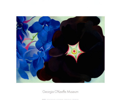 Black Hollyhock Blue Larkspur, 1930 Print Black Hollyhock Blue Larkspur, 1930 Print