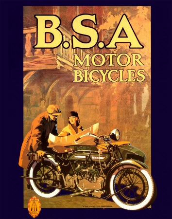 B.S.A. Motor Bicycles Poster Card B.S.A. Motor Bicycles Poster Card