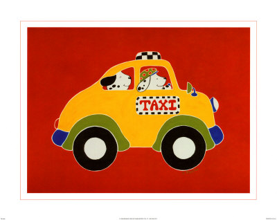 Dogs in Taxi I Print Dogs in Taxi I Print