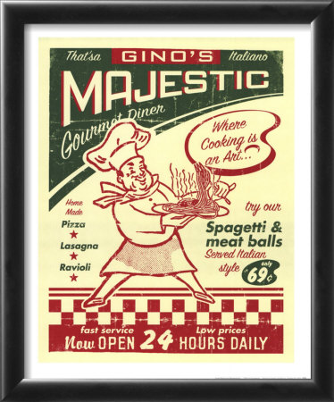 Italian Diner Framed Print Italian Diner Framed Print