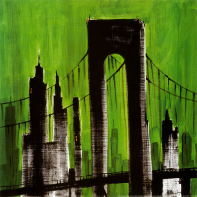 Green Cityscape Print Green Cityscape Print